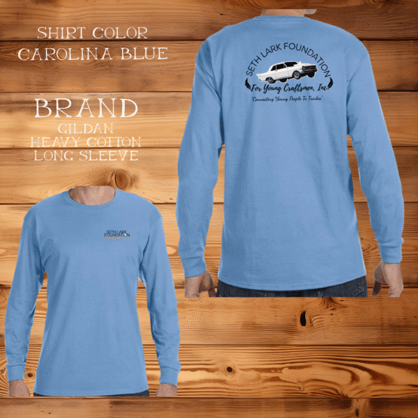 Blue long-sleeve shirts with foundation logo.